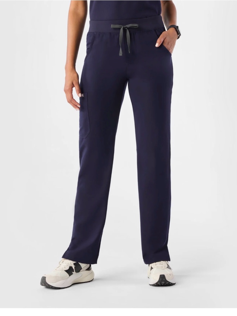 Figs Navy Straight-Leg Drawstring Scrub Pants